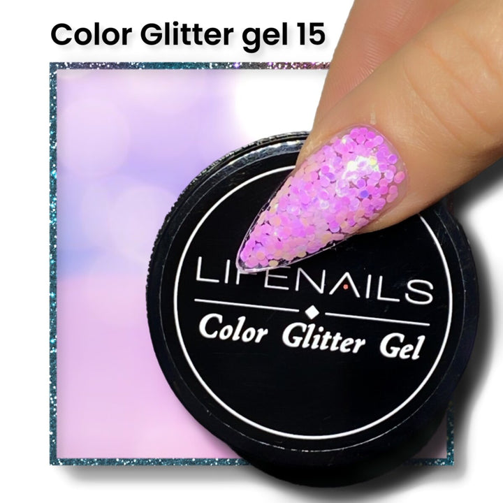 color glitter gel 15 lifenails