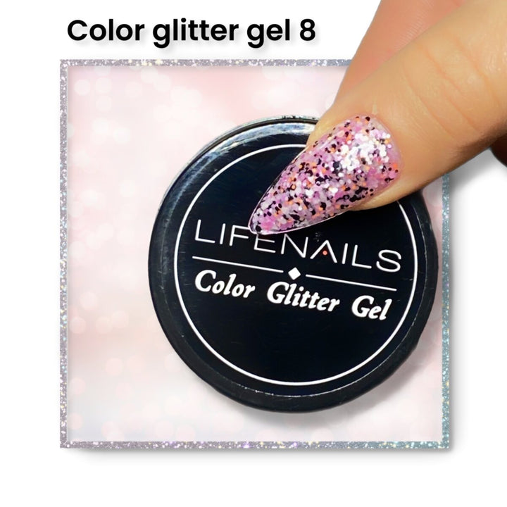 color glitter gel 8 lifenails