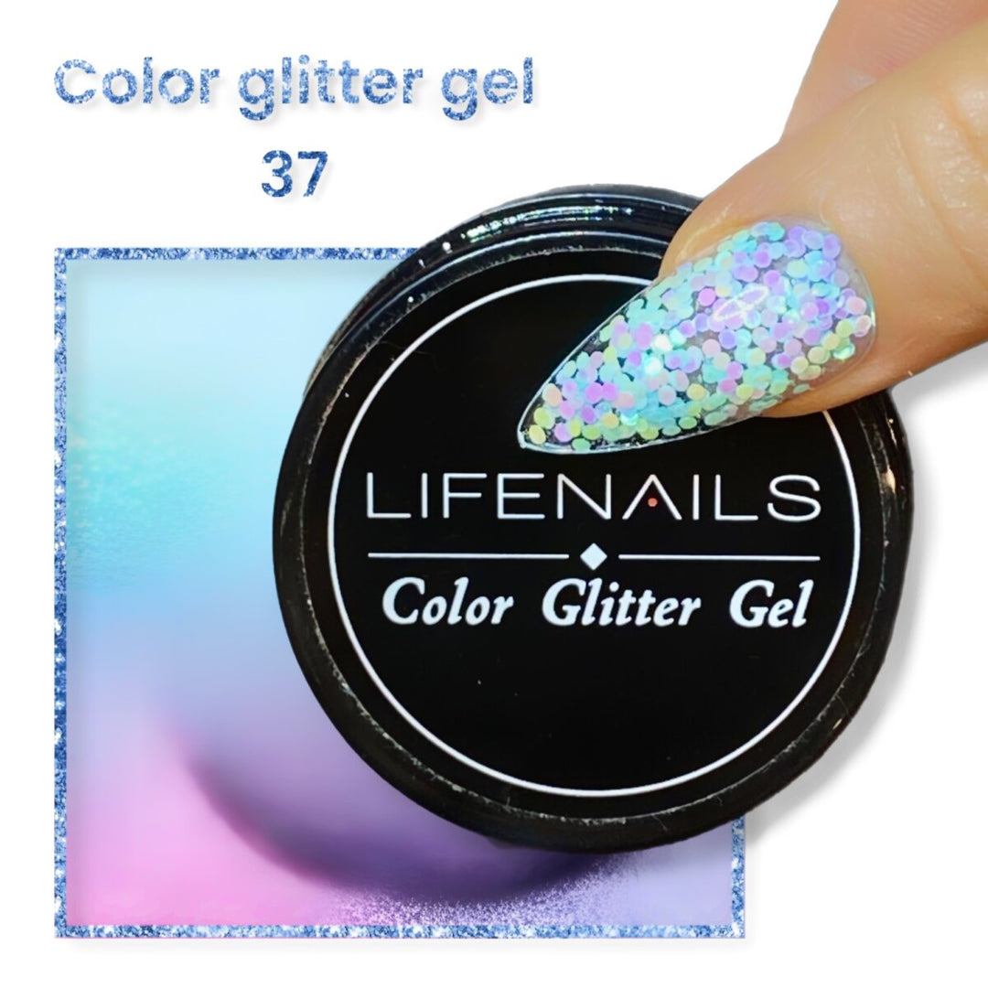 color glitter gel nm 37 lifenails