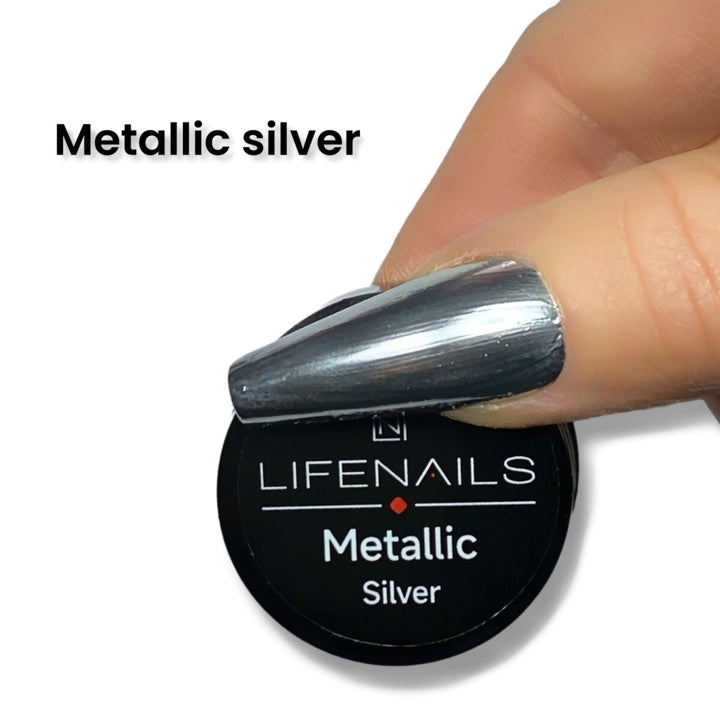 metallic silver lifenails